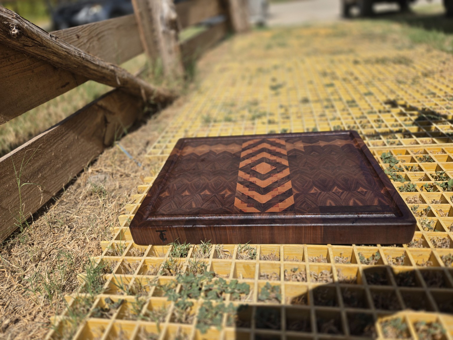 Dark end-grain cutting board